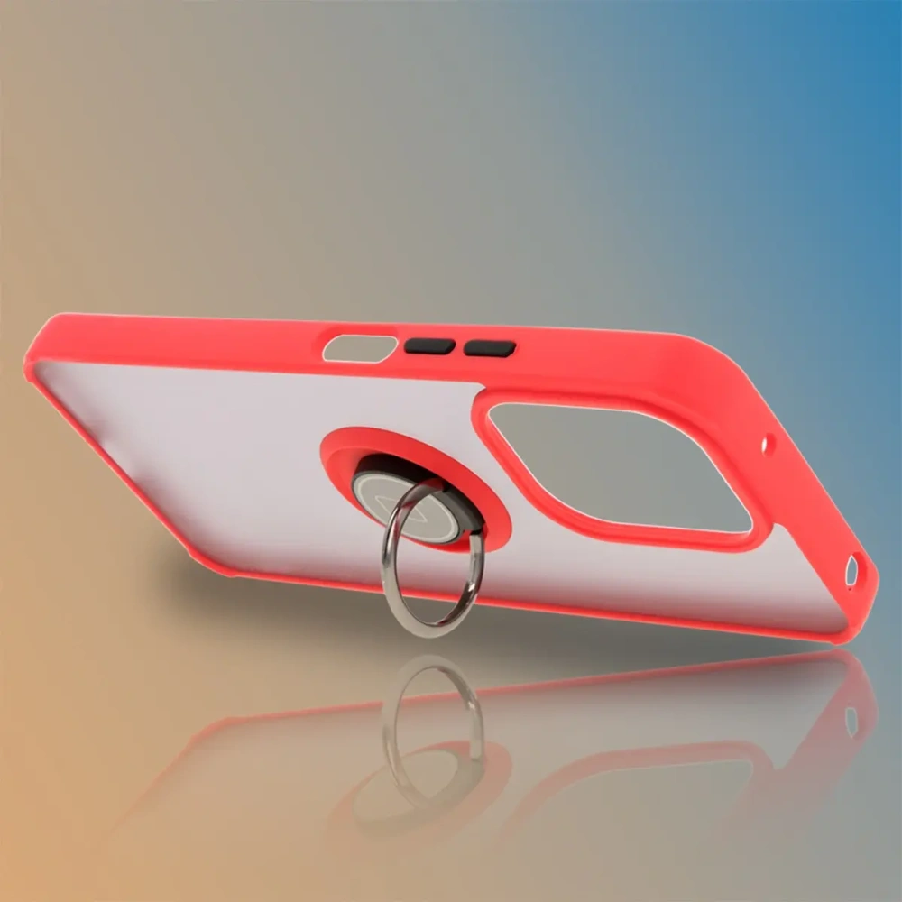 Wholesale Bizon Case Hybrid Ring Xiaomi Redmi 13 4G smoky with a red frame - BIZ6957 - {ean13} - Hurt
