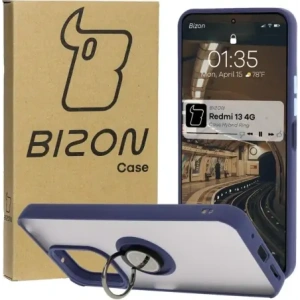 Hurtownia GSM - Bizon Case Hybrid Ring Xiaomi Redmi 13 4G fumurii cu un cadru albastru închis - BIZ6958 - {ean13} - Hurt