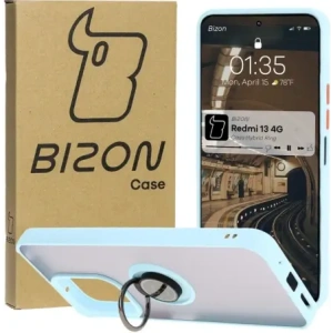 Hurtownia GSM - Bizon Case Hybrid Ring Xiaomi Redmi 13 4G fumuriu cu un cadru bleu deschis - BIZ6959 - {ean13} - Hurt
