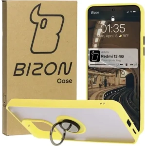 Hurtownia GSM - Bizon Case Hybrid Ring Xiaomi Redmi 13 4G fumuriu cu un cadru galben - BIZ6960 - {ean13} - Hurt