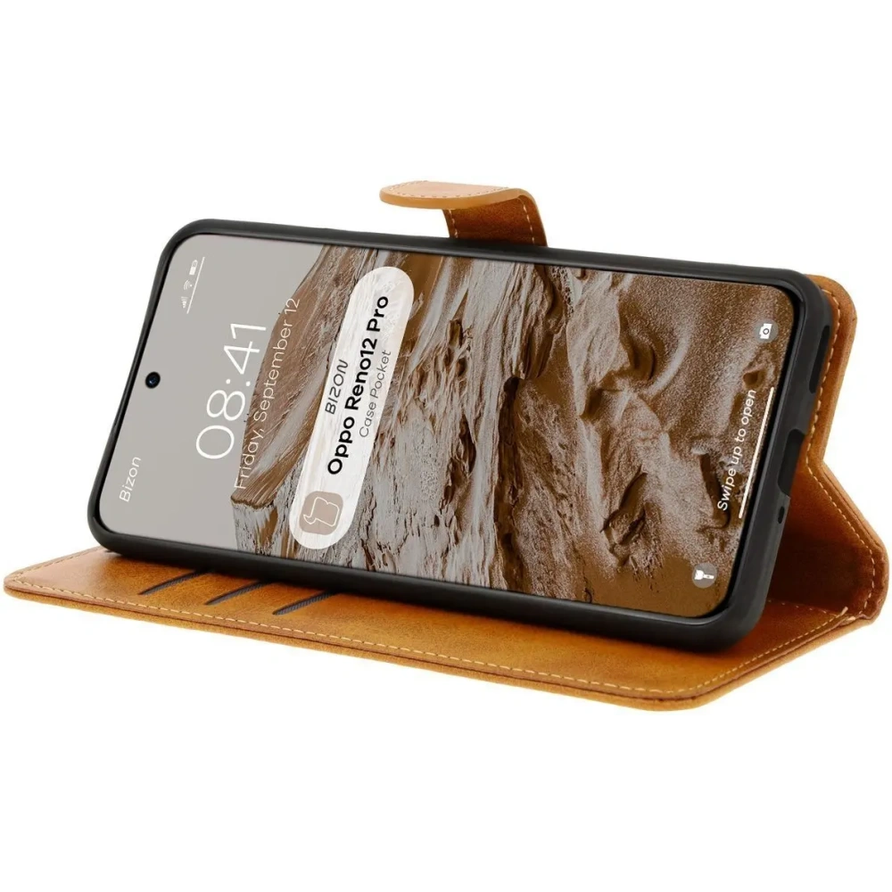 Hurtownia GSM - Pouzdro s klopou Bizon Case Pocket pro Oppo Reno 12 Pro hnědé - BIZ6973 - {ean13} - Hurt