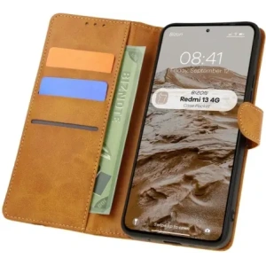 Hurtownia GSM - Bizon tok zseb Xiaomi Redmi 13 4G barna - BIZ6976 - {ean13} - Hurt