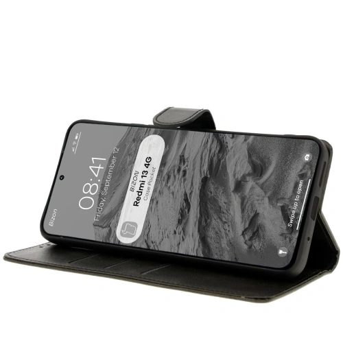 Etui z klapką Bizon Case Pocket do Xiaomi Redmi 13 4G czarne