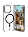 Etui z pierścieniem magnetickým Bizon Case Marco do Apple iPhone 13 Pro průhledné s černým rámečkem