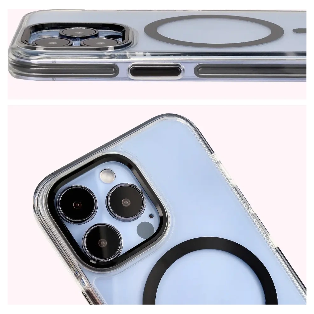 Hurtownia GSM - Etui z pierścieniem magnetickým Bizon Case Marco do Apple iPhone 13 Pro průhledné s černým rámečkem - BIZ6979 - {ean13} - Hurt