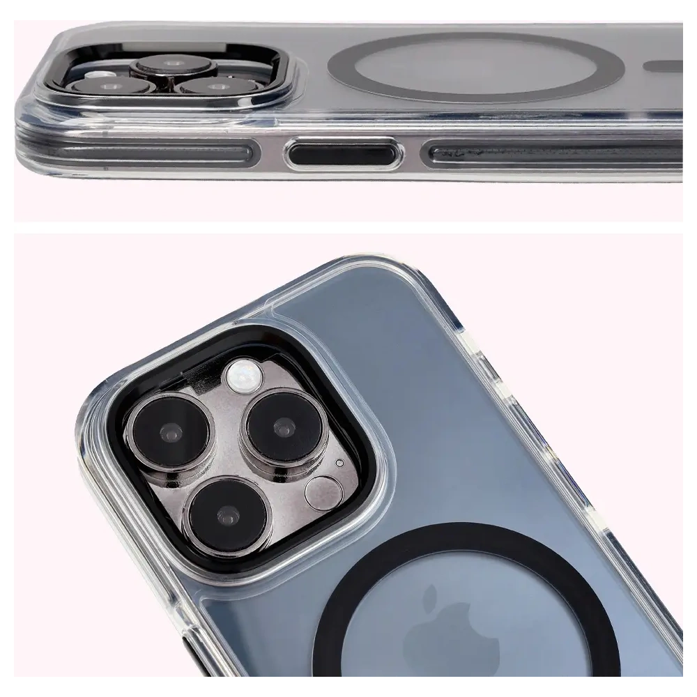 Wholesale Bizon Case Marco Apple iPhone 15 Pro clear with black frame - BIZ6980 - {ean13} - Hurt
