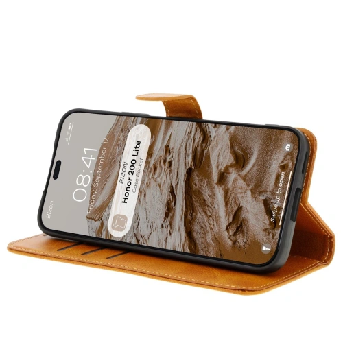Etui z klapką Bizon Case Pocket do Honor 200 Lite brązowe