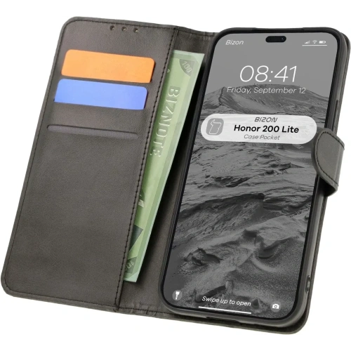 Etui z klapką Bizon Case Pocket do Honor 200 Lite czarne