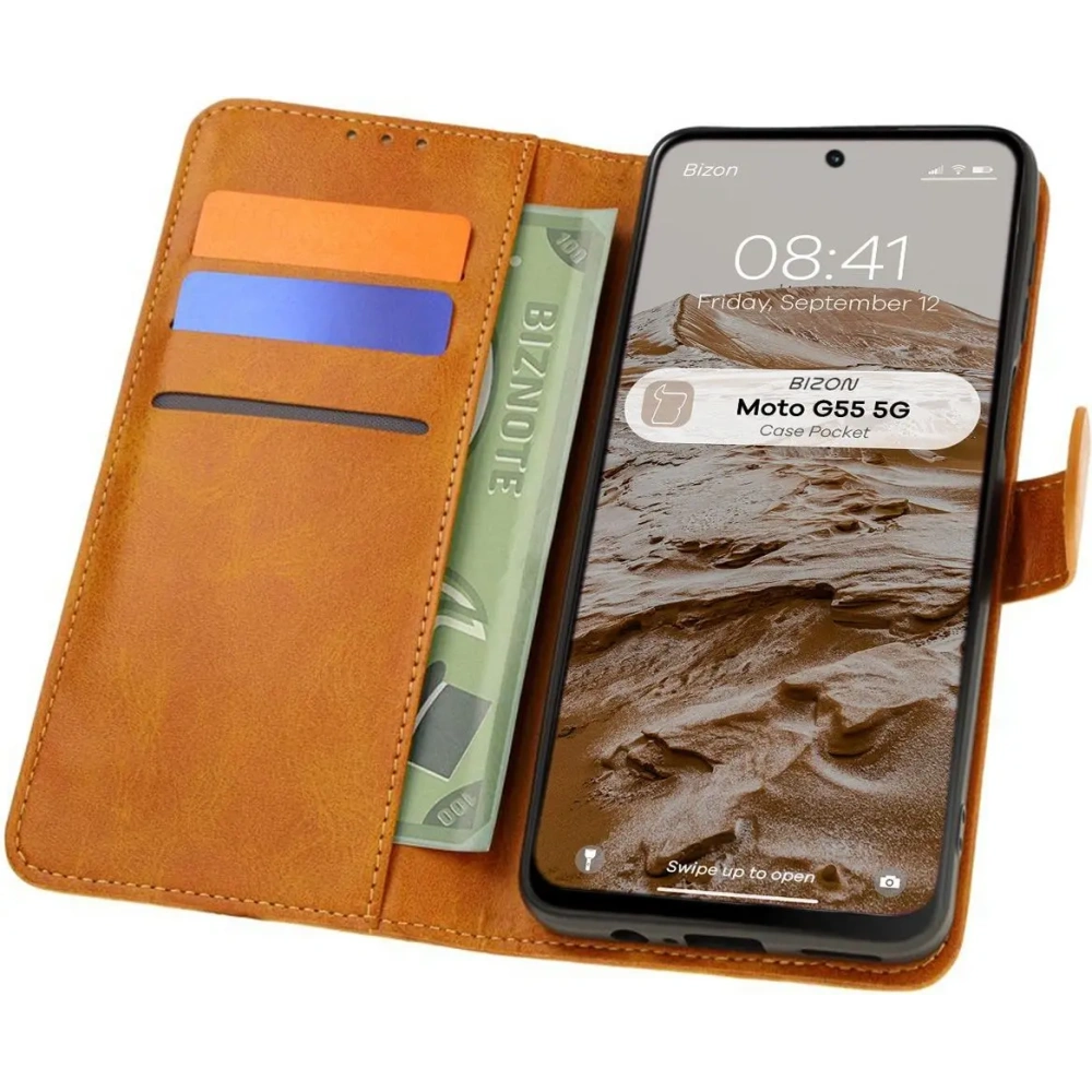 Hurtownia GSM - Bizon Case Pocket Motorola Moto G55 5G maro - BIZ6985 - {ean13} - Hurt