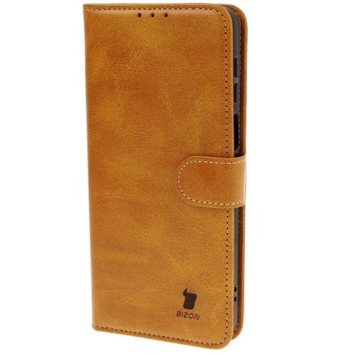 Etui z klapką Bizon Case Pocket do Motorola Moto G55 5G brązowe