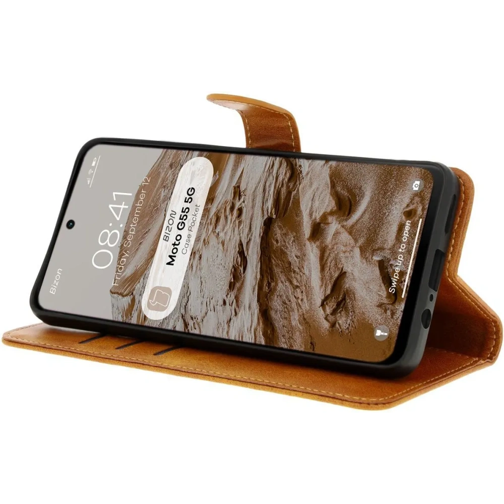 Wholesale Bizon Case Pocket Motorola Moto G55 5G brown - BIZ6985 - {ean13} - Hurt
