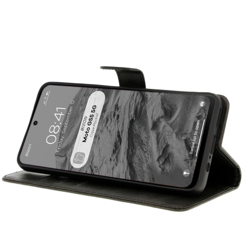Etui z klapką Bizon Case Pocket do Motorola Moto G55 5G czarne