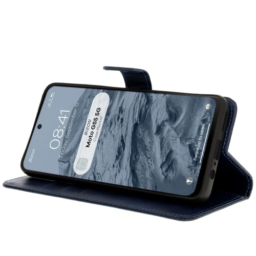 Etui z klapką Bizon Case Pocket do Motorola Moto G55 5G granatowe