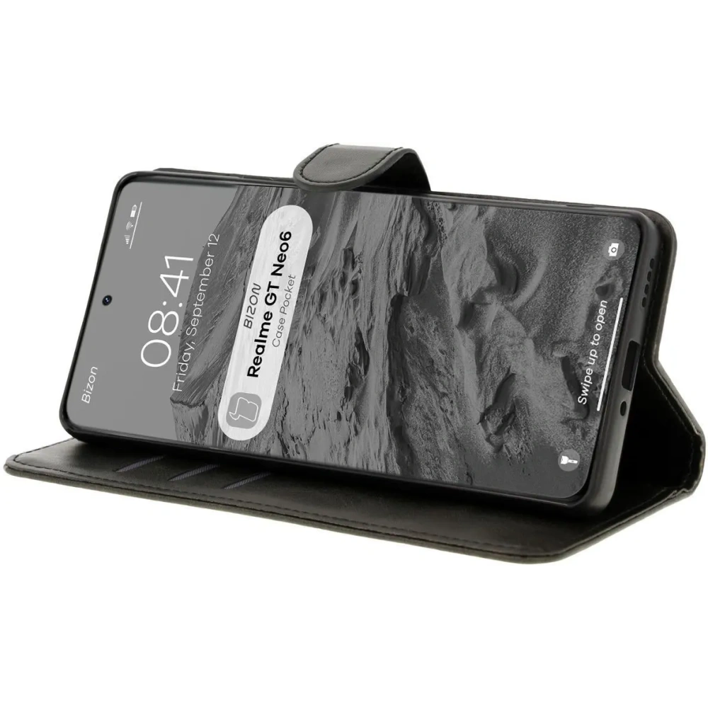 Hurtownia GSM - Etui z klapką Bizon Case Pocket do Realme GT 6 / 6T / Neo 6 / Neo 6 SE czarne - BIZ6989 - {ean13} - Hurt