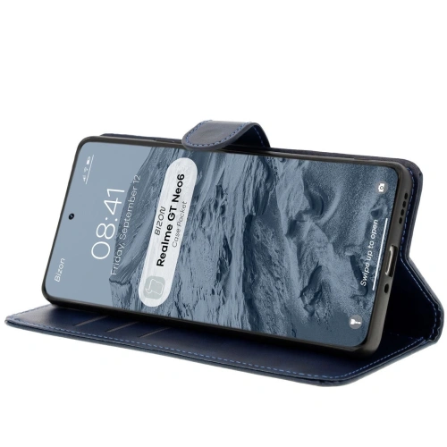 Etui z klapką Bizon Case Pocket do Realme GT 6 / 6T / Neo 6 / Neo 6 SE granatowe