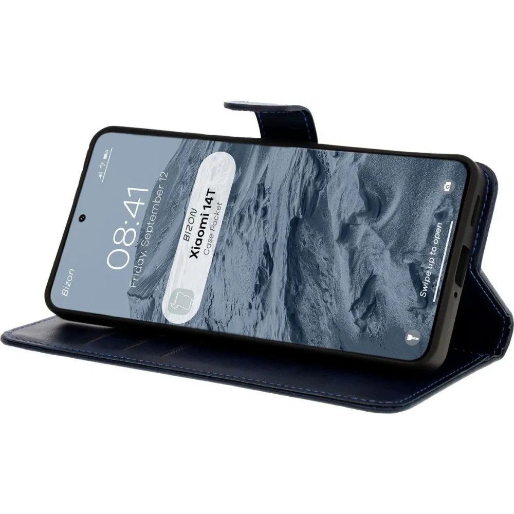 Hurtownia GSM - Etui s klopou Bizon Case Pocket do Xiaomi 14T modré - BIZ6993 - {ean13} - Hurt