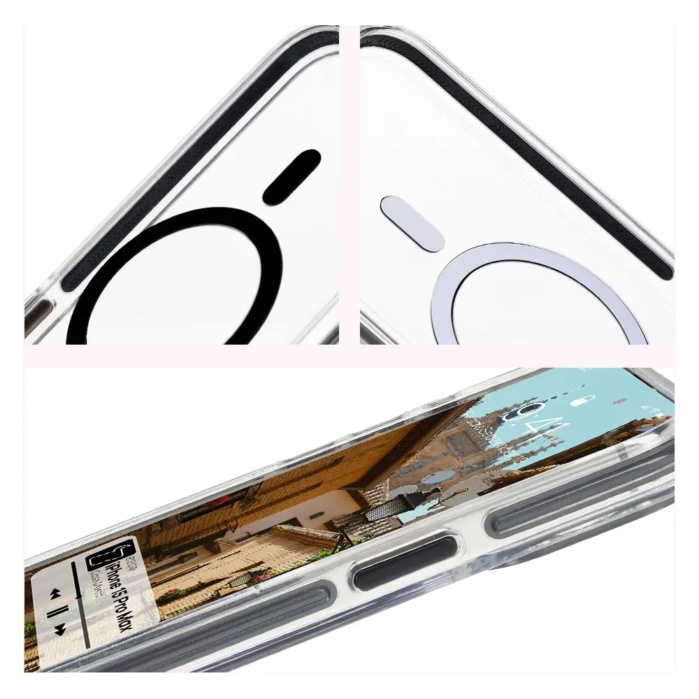 Hurtownia GSM - Bizon Case Marco Apple iPhone 15 Pro Max átlátszó fekete kerettel - BIZ6997 - {ean13} - Hurt