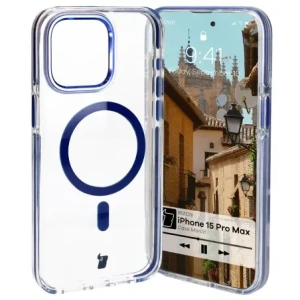 Hurtownia GSM - Bizon Case Marco Apple iPhone 15 Pro Max klar mit blauem Rahmen - BIZ6998 - {ean13} - Hurt