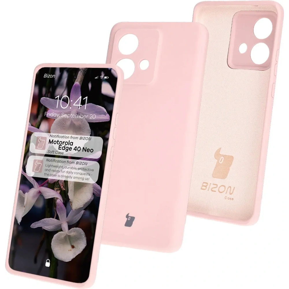 Hurtownia GSM - Bizon puha tok Motorola Edge 40 Neo púder rózsaszín - BIZ7000 - {ean13} - Hurt