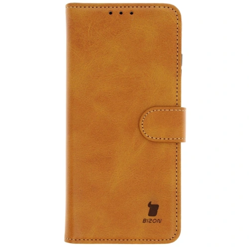 Etui z klapką Bizon Case Pocket do Motorola Edge 50 Fusion brązowe