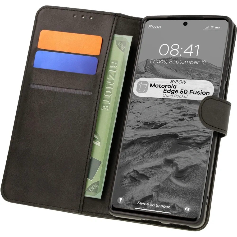 Wholesale Bizon Case Pocket Motorola Edge 50 Fusion black - BIZ7004 - {ean13} - Hurt