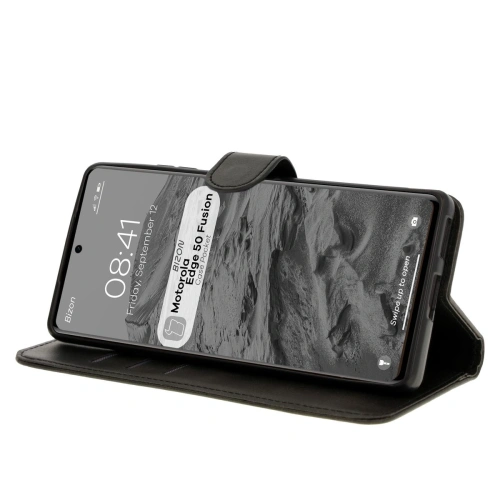 Etui z klapką Bizon Case Pocket do Motorola Edge 50 Fusion czarne