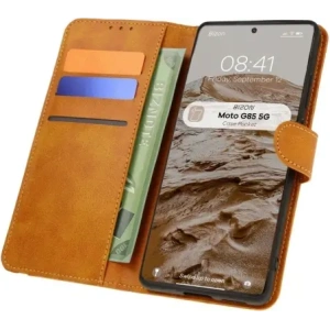Hurtownia GSM - Etui z klapką Bizon Case Pocket do Motorola Moto G85 5G hnědé - BIZ7006 - {ean13} - Hurt