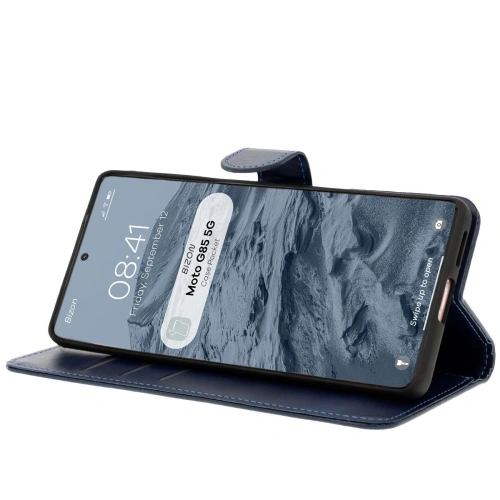 Etui z klapką Bizon Case Pocket do Motorola Moto G85 5G granatowe