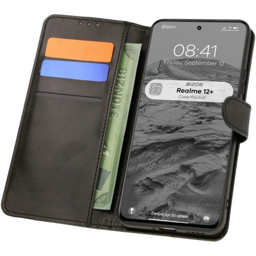 Etui z klapką Bizon Case Pocket do Realme 12+ czarne