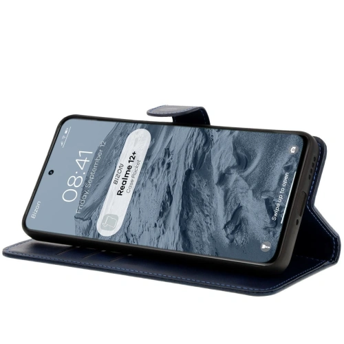 Etui z klapką Bizon Case Pocket do Realme 12+ granatowe