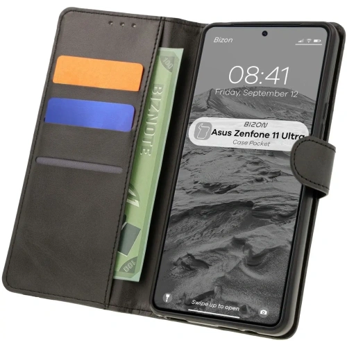 Etui z klapką Bizon Case Pocket do Asus Zenfone 11 Ultra czarne