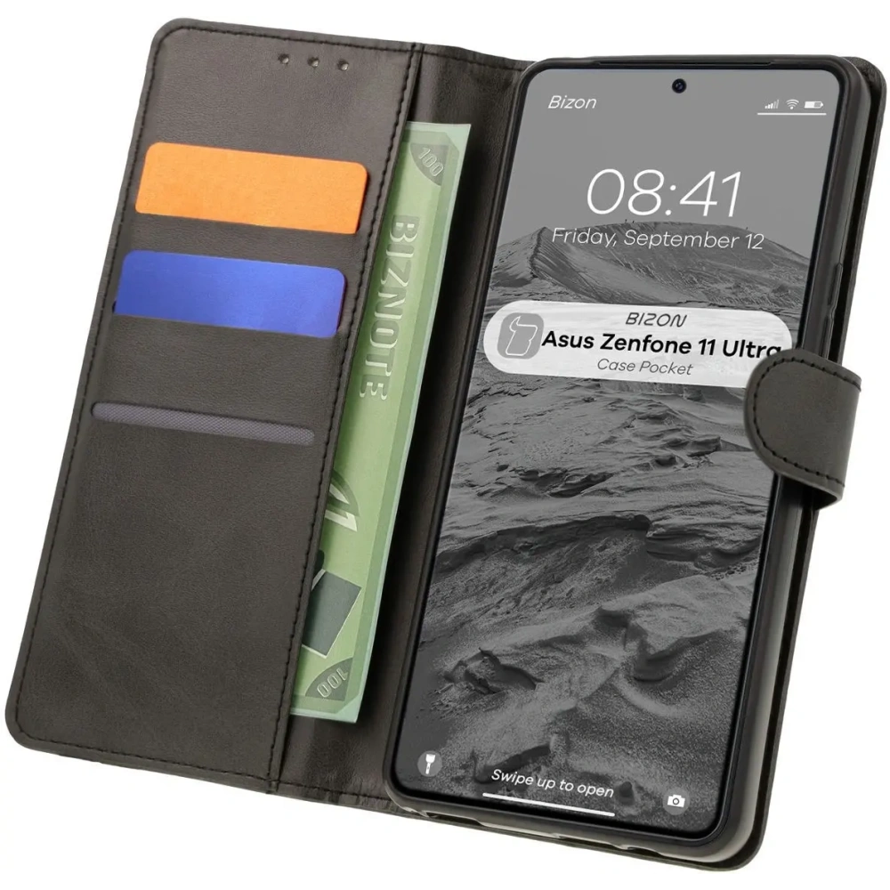 Hurtownia GSM - Bizon tok zseb Asus Zenfone 11 Ultra fekete - BIZ7014 - {ean13} - Hurt