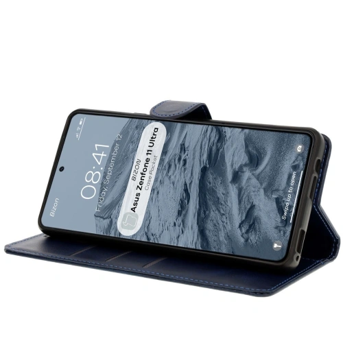 Etui z klapką Bizon Case Pocket do Asus Zenfone 11 Ultra granatowe