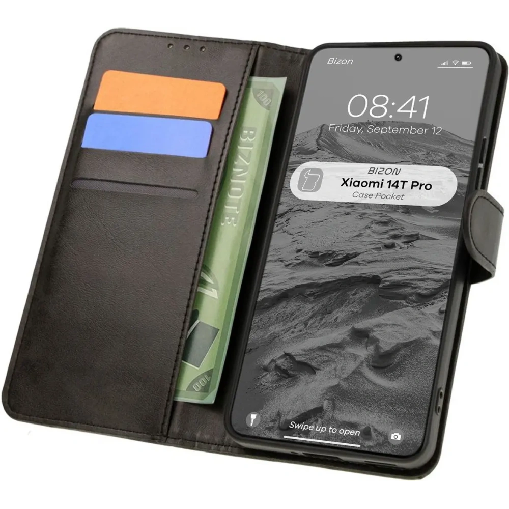 Hurtownia GSM - Etui s klopou Bizon Case Pocket do Xiaomi 14T Pro černé - BIZ7020 - {ean13} - Hurt