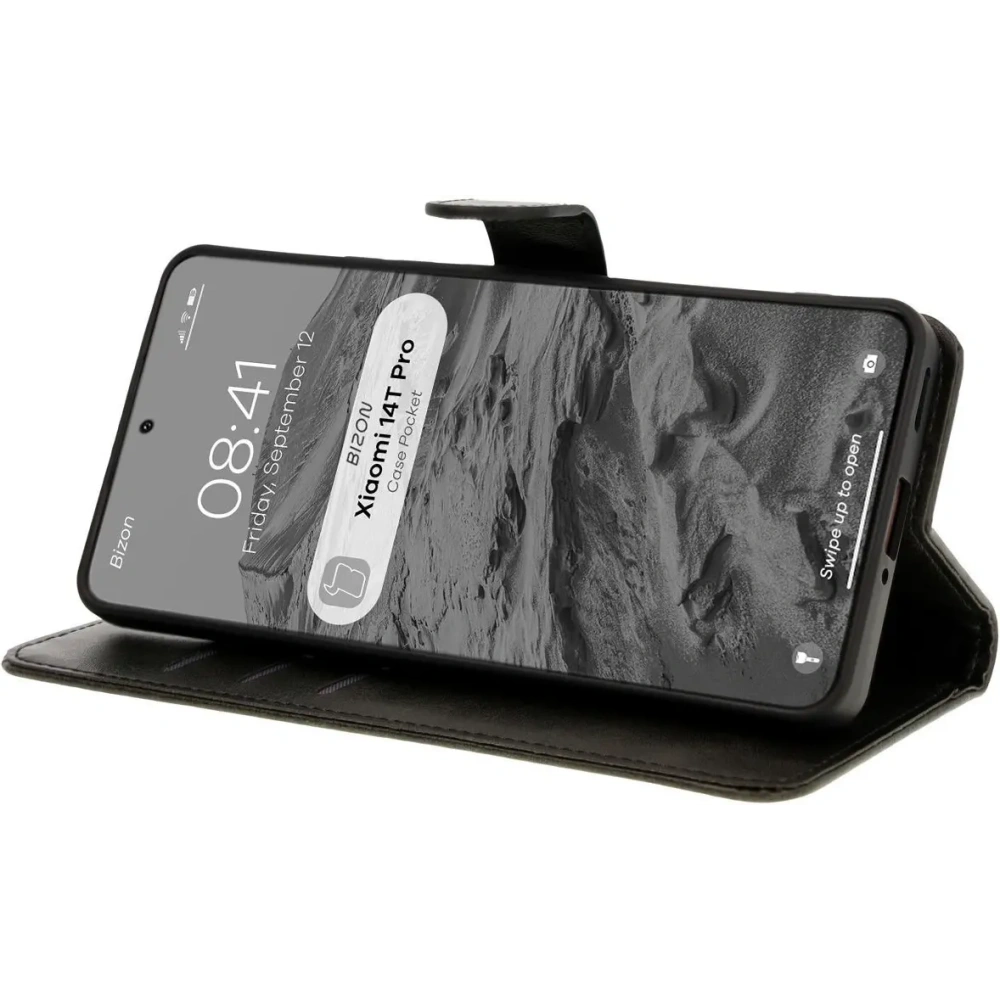 Hurtownia GSM - Etui s klopou Bizon Case Pocket do Xiaomi 14T Pro černé - BIZ7020 - {ean13} - Hurt