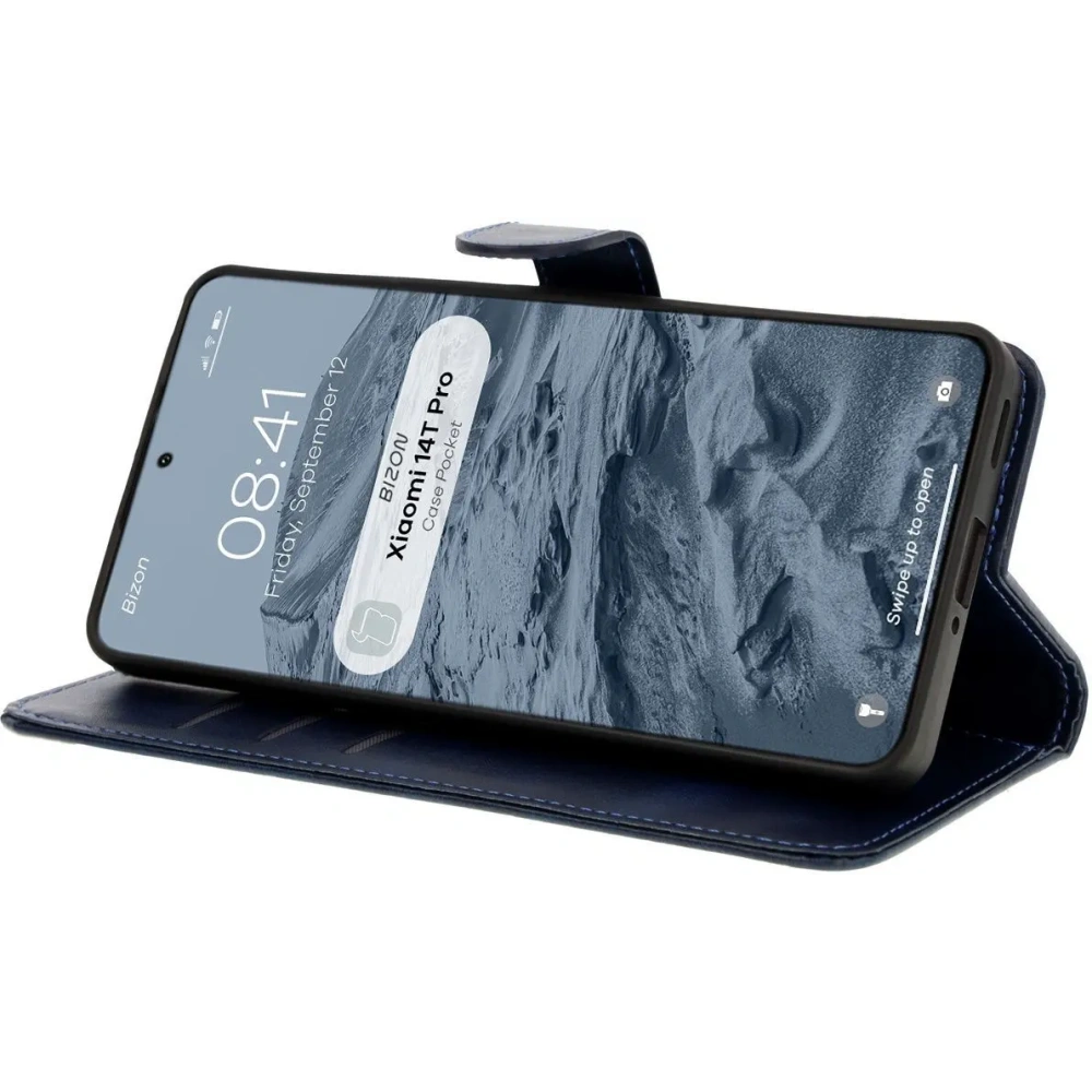 Hurtownia GSM - Etui z klapką Bizon Case Pocket do Xiaomi 14T Pro tmavě modré - BIZ7021 - {ean13} - Hurt