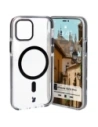 Etui z pierścieniem magnetycznym Bizon Case Marco do Apple iPhone 12 Pro / 12 przezroczyste z czarną ramką