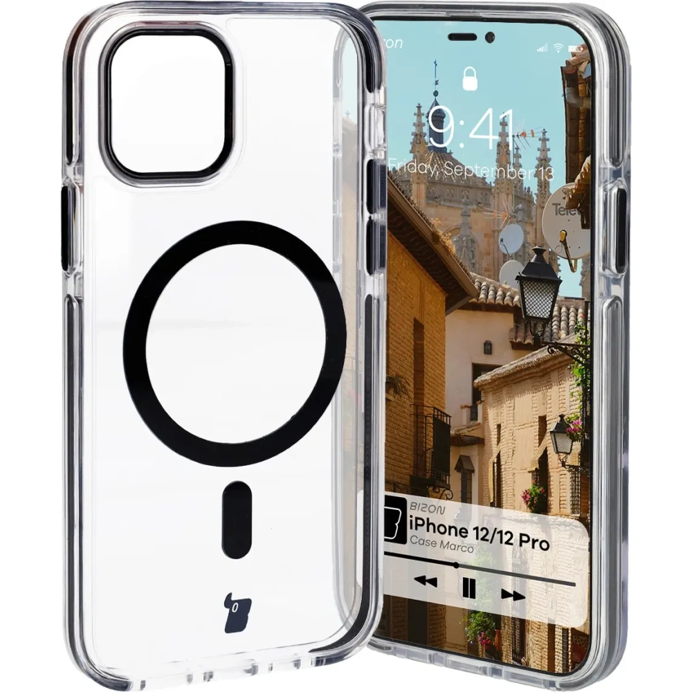 Wholesale Bizon Case Marco Apple iPhone 12 Pro / 12 clear with black frame - BIZ7022 - {ean13} - Hurt