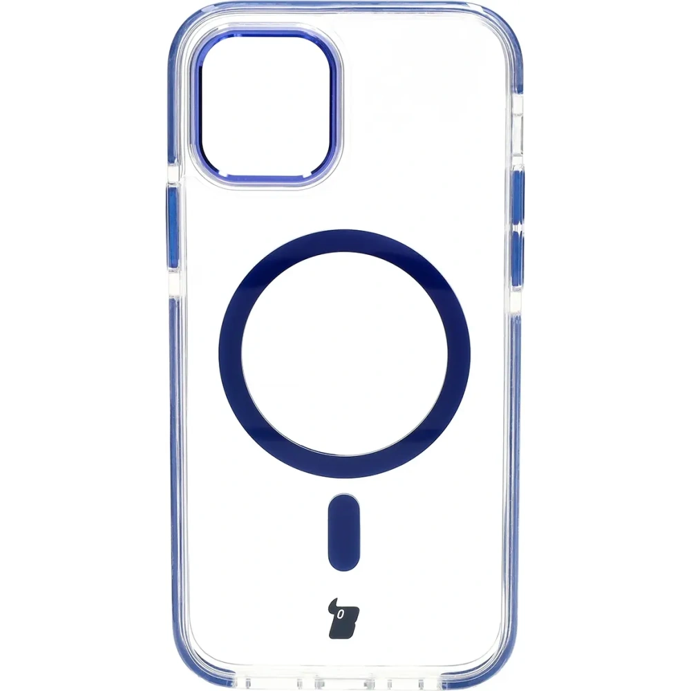 Hurtownia GSM - Etui z pierścieniem magnetycznym Bizon Case Marco do Apple iPhone 12 Pro / 12 przezroczyste z niebieską ramką - BIZ7023 - {ean13} - Hurt