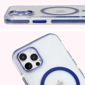 Wholesale Bizon Case Marco Apple iPhone 12 Pro / 12 clear with blue frame - BIZ7023 - {ean13} - Hurt