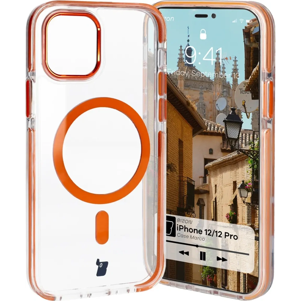 Hurtownia GSM - Bizon Case Marco Apple iPhone 12 Pro / 12 átlátszó narancssárga kerettel - BIZ7024 - {ean13} - Hurt