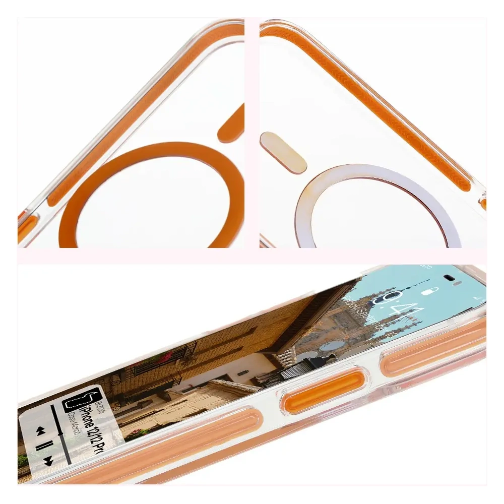 Wholesale Bizon Case Marco Apple iPhone 12 Pro / 12 clear with orange frame - BIZ7024 - {ean13} - Hurt