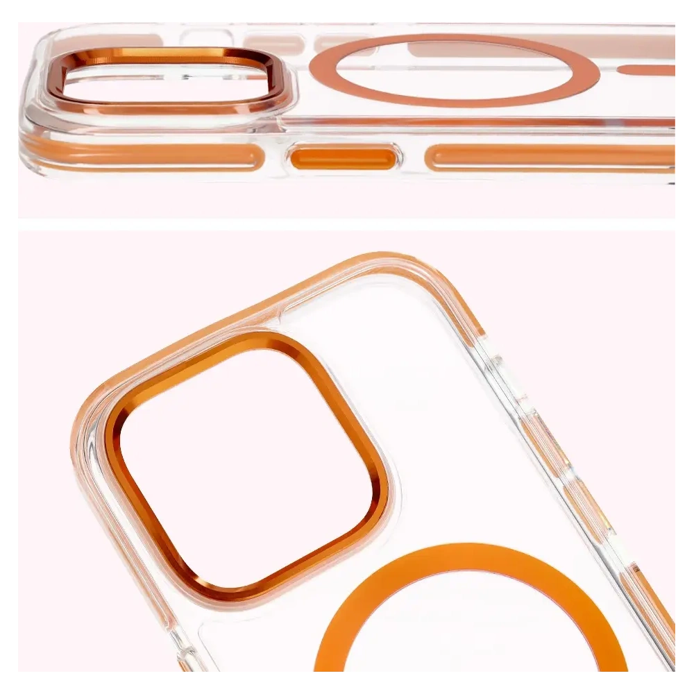 Hurtownia GSM - Bizon Case Marco Apple iPhone 14 Pro clar cu cadru portocaliu - BIZ7027 - {ean13} - Hurt
