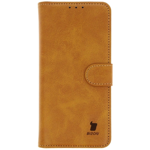 Etui z klapką Bizon Case Pocket do Motorola Edge 50 Neo brązowe