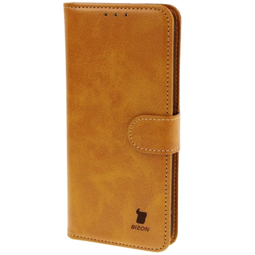 Etui z klapką Bizon Case Pocket do Motorola Edge 50 Neo brązowe