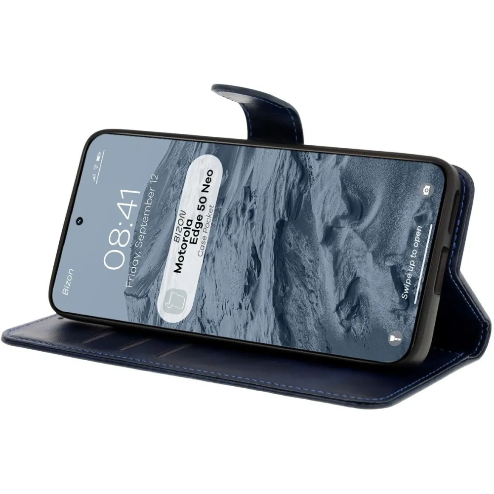 Hurtownia GSM - Etui z klapką Bizon Case Pocket do Motorola Edge 50 Neo granatowe - BIZ7030 - {ean13} - Hurt