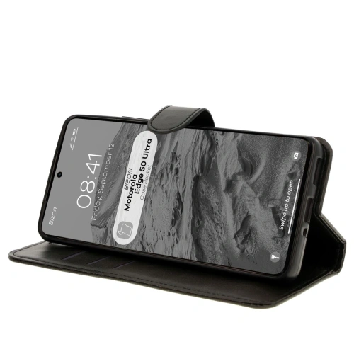 Etui z klapką Bizon Case Pocket do Motorola Edge 50 Ultra czarne