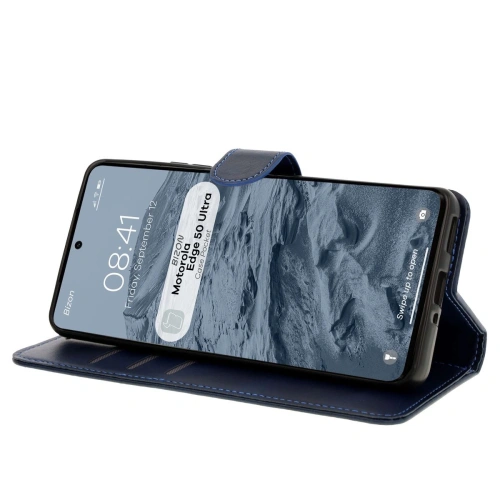 Etui z klapką Bizon Case Pocket do Motorola Edge 50 Ultra granatowe