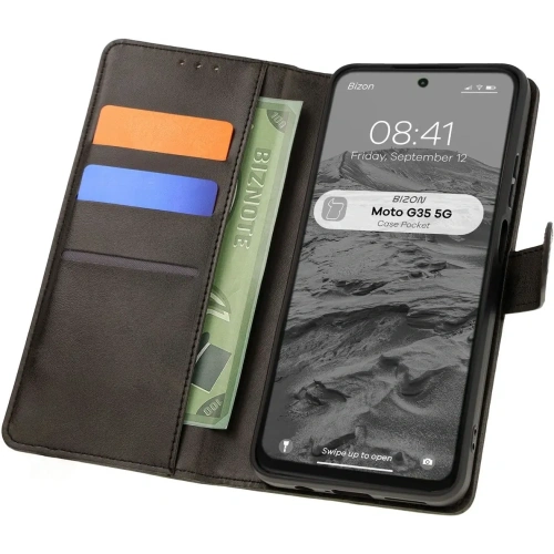 Etui z klapką Bizon Case Pocket do Motorola Moto G35 5G czarne