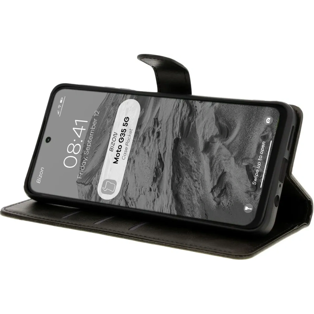 Hurtownia GSM - Etui z klapką Bizon Case Pocket do Motorola Moto G35 5G czarne - BIZ7035 - {ean13} - Hurt